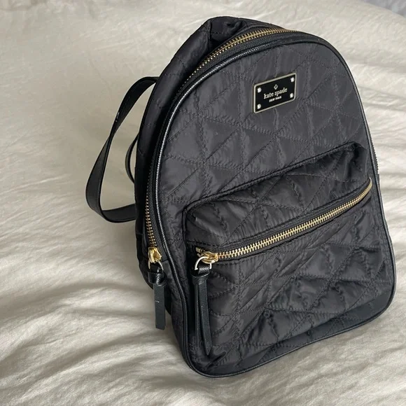kate spade | Bags | Kate Spade Mini Black Quilted Backpack  display picture 2